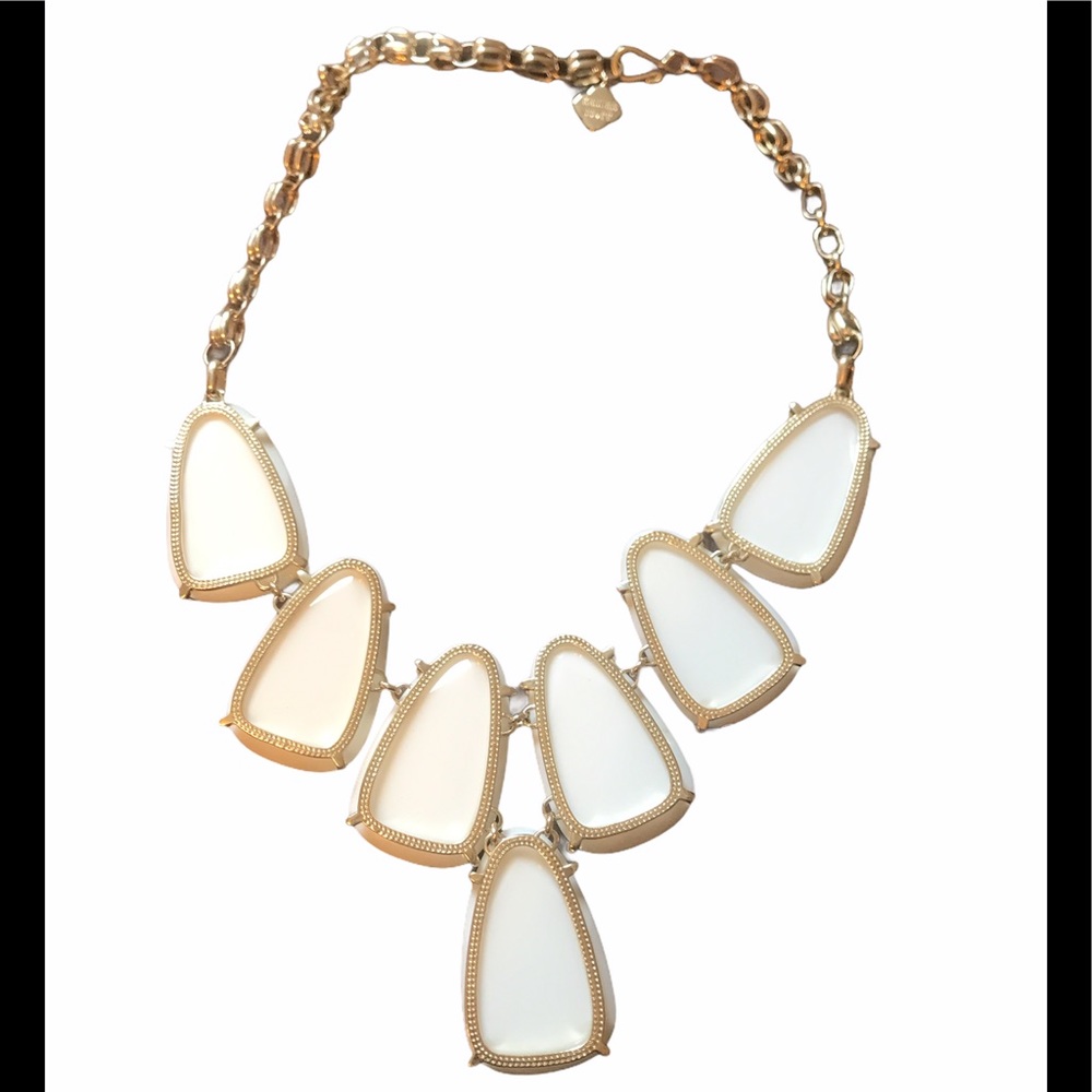 Kendra Scott necklace with white stones.